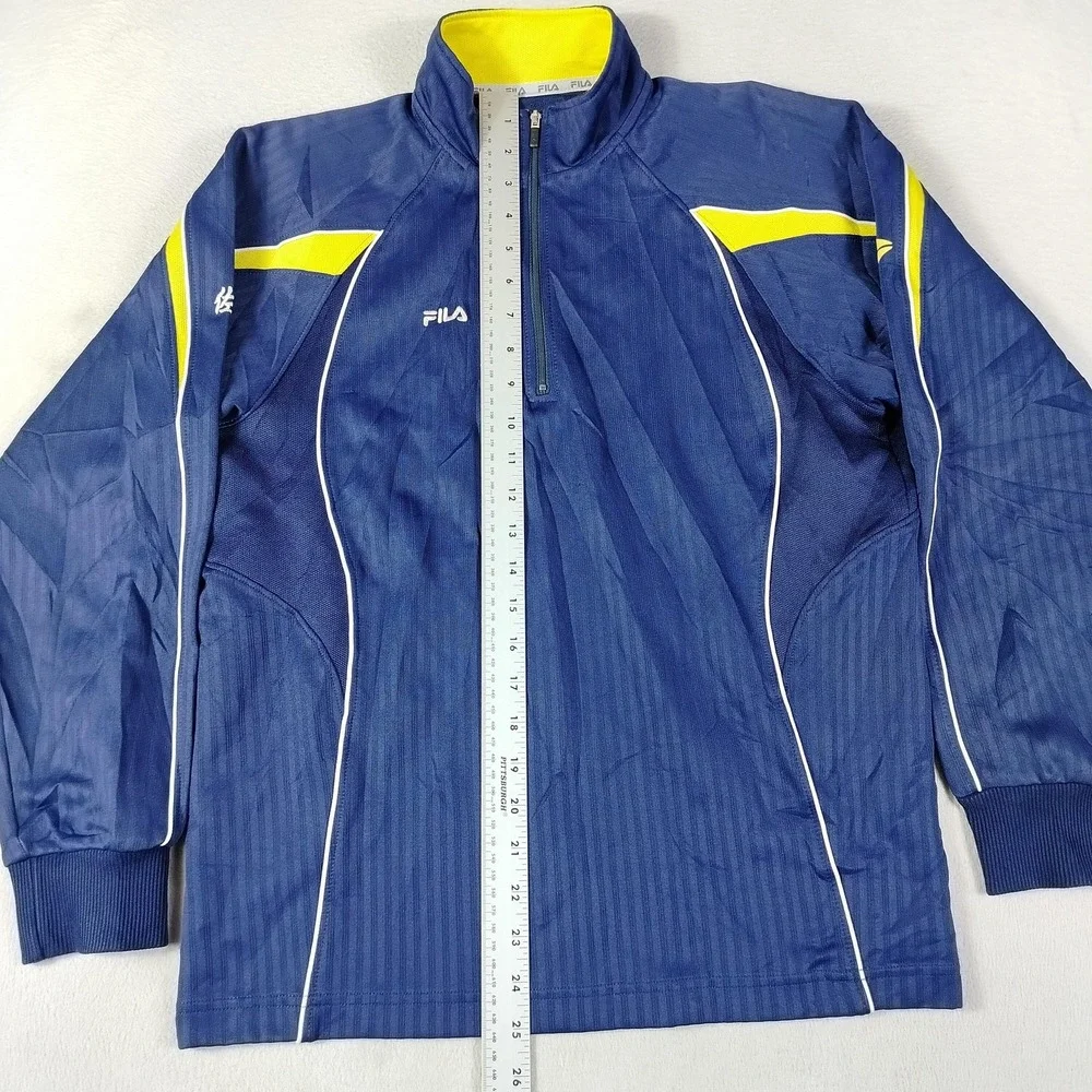 FILA Pullover Youth Small Blue 1/4 Zip Tonobaba Junior High School Japanese